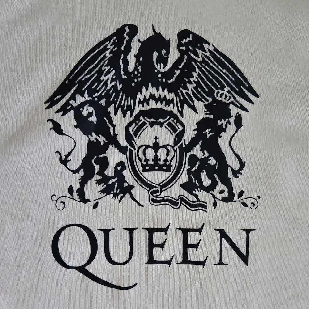 Queen: Cream " Unisex" Hoodie with Black Graphic - Picture 6 of 6